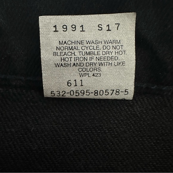 Levi's 550 Relaxed Fit Tapered Leg USA Made Black Jeans 32x32 - Vintage 1995 - Picture 7 of 9